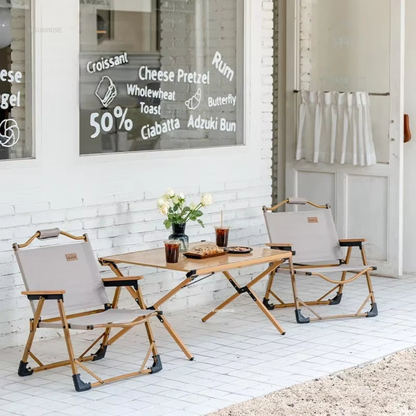 Carbon Steel Egg Roll Outdoor Tables Picnic Barbecue Table and Chair Courtyard Villa Garden Tables Portable Folding Tables GH