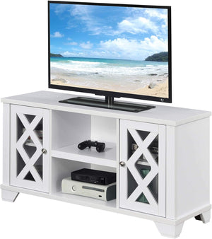 Gateway TV Stand 47.25" - Family Room Entertainment Center with Storage Cabinets and Shelves, Traditional TV Console for Living Room, Office, White