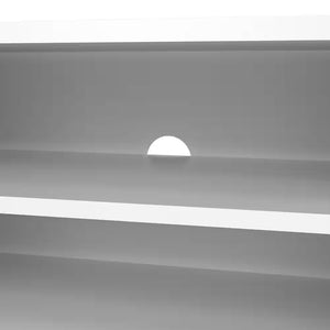 Match 68 In. White High Gloss Engineered Wood TV Stand Fits Tvs up to 45 In. with Adjustable Shelves