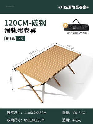 Carbon Steel Egg Roll Outdoor Tables Picnic Barbecue Table and Chair Courtyard Villa Garden Tables Portable Folding Tables GH