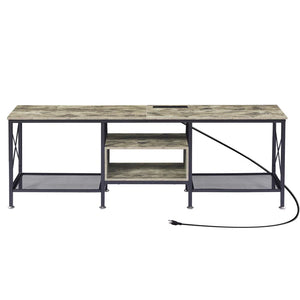 Pridgen TV Stand with Power Outlets, Entertainment Center Media Console with Charging Station