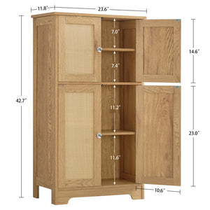 Jussiah Storage Cabinet,Bathroom Storage Cabinet with 4 Doors & Adjustable Shelf