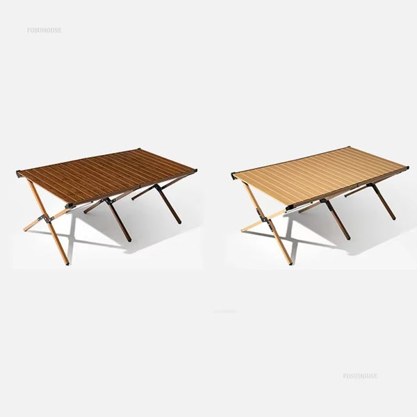 Carbon Steel Egg Roll Outdoor Tables Picnic Barbecue Table and Chair Courtyard Villa Garden Tables Portable Folding Tables GH