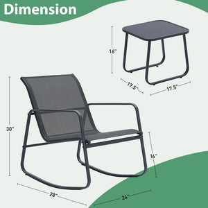 3 Pieces Patio Outdoor Furniture Set