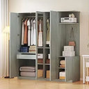 Modern 3-Door Wardrobe with 2 Drawers, Shelves and Hanging Rail, Freestanding Armoire Wardrobe Closet, Clothes Storage Cabinet