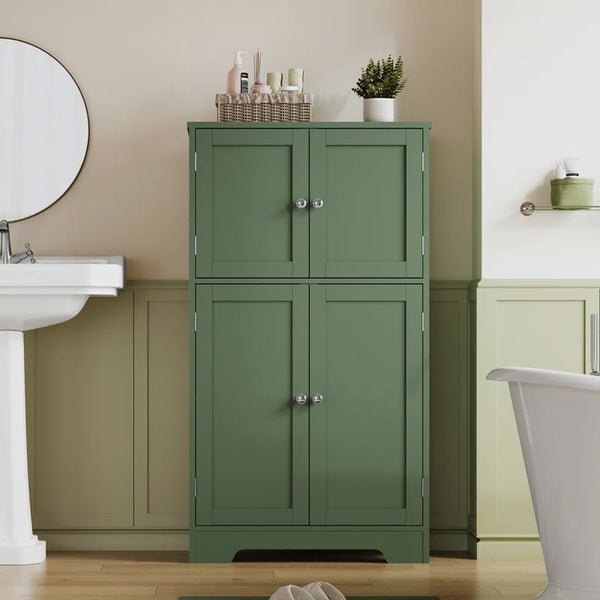 Jussiah Storage Cabinet,Bathroom Storage Cabinet with 4 Doors & Adjustable Shelf