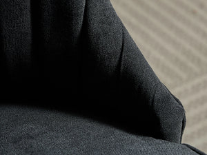 Black Mid Century Dining Chairs Set of 4, Modern Kitchen & Dining Room Chairs Set of 4, Linen Upholstered Kitchen Chairs for Dining Table, Sillas De Comedor, Wood Legs (Black, 4 Pcs)