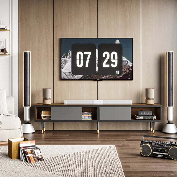 Kruszewski 80" Corner TV Stand with Media Console for Tvs up to 85" for Living Room, with Storage